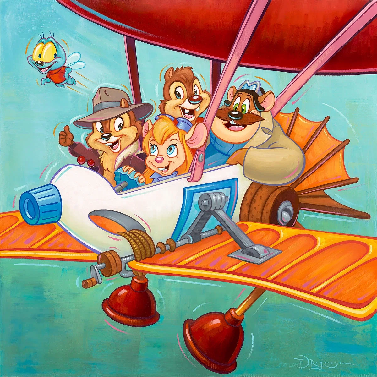 The Ranger Plane From Alvin and the Chipmunks by Tim Rogerson — Giclee On Canvas