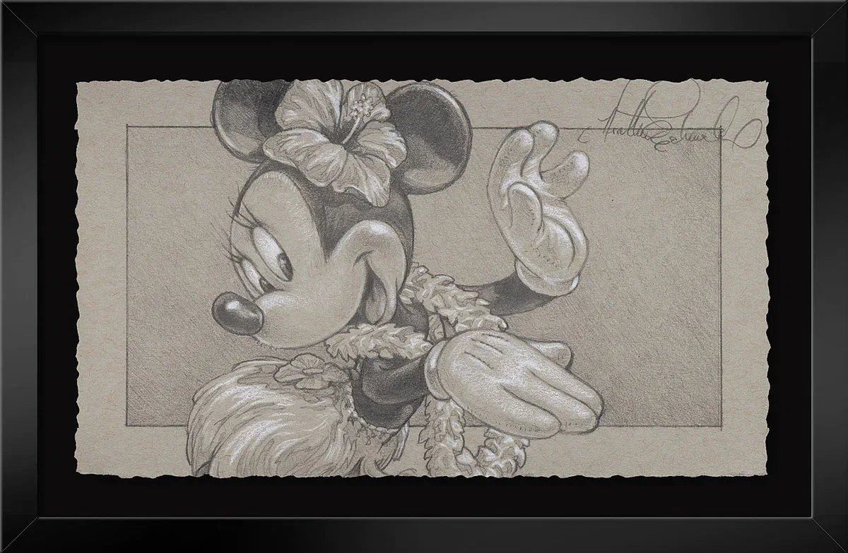 When I'm Ready Framed From Hawaiian Holiday by Heather Edwards — Graphite Hand Deckled Giclee on Paper