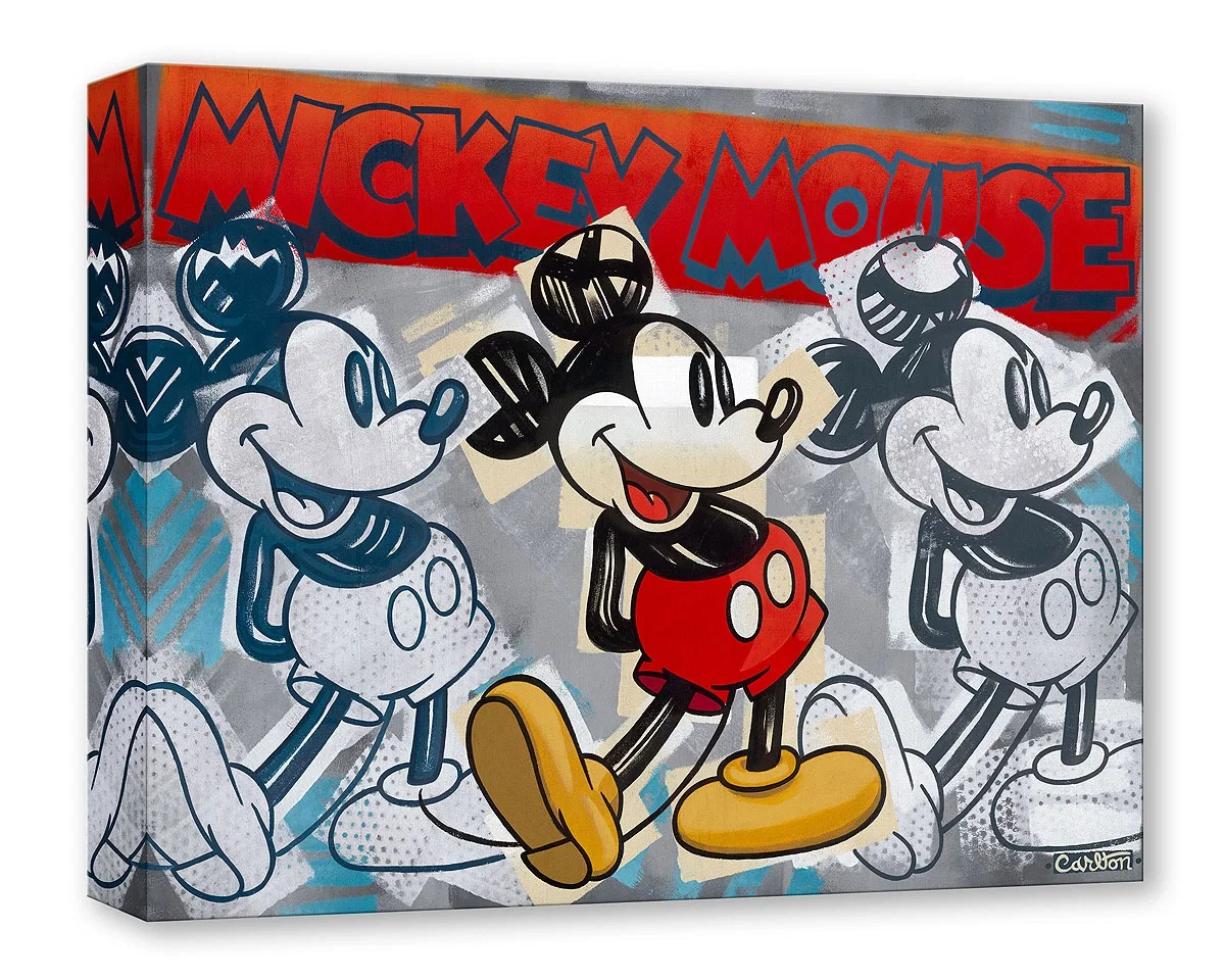 Red is the New Grey From Mickey Mouse by Trevor Carlton — Gallery Wrapped Giclee On Canvas