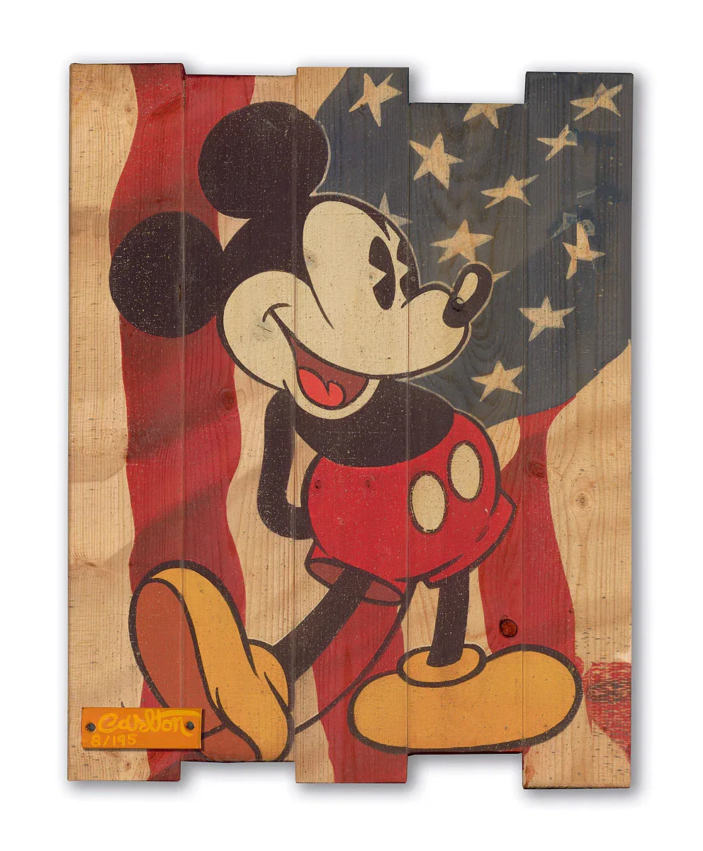 Red, White and Blue On Reclaimed Wod by Trevor Carlton