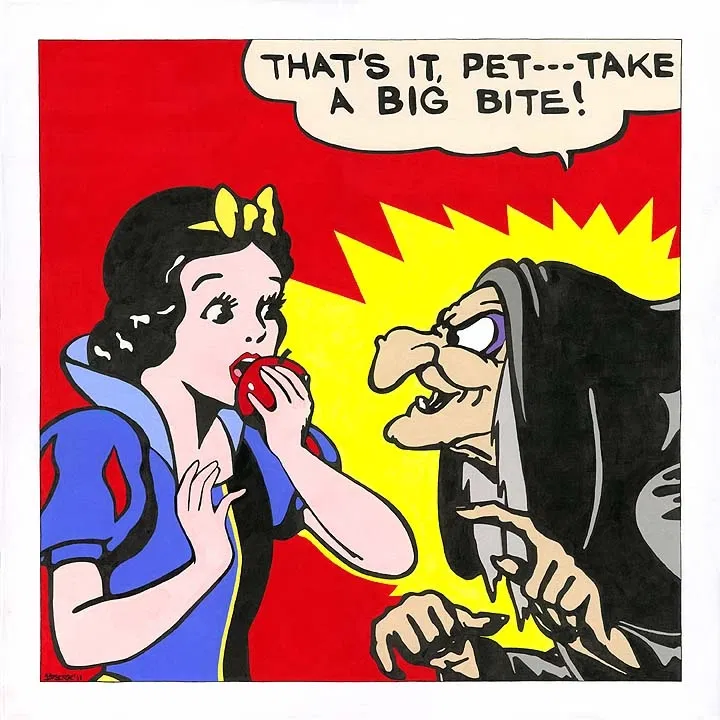 Respect Your Elders  - Snow White and the Seven Dwarfs by Tennessee Loveless — Serigraph on Canvas