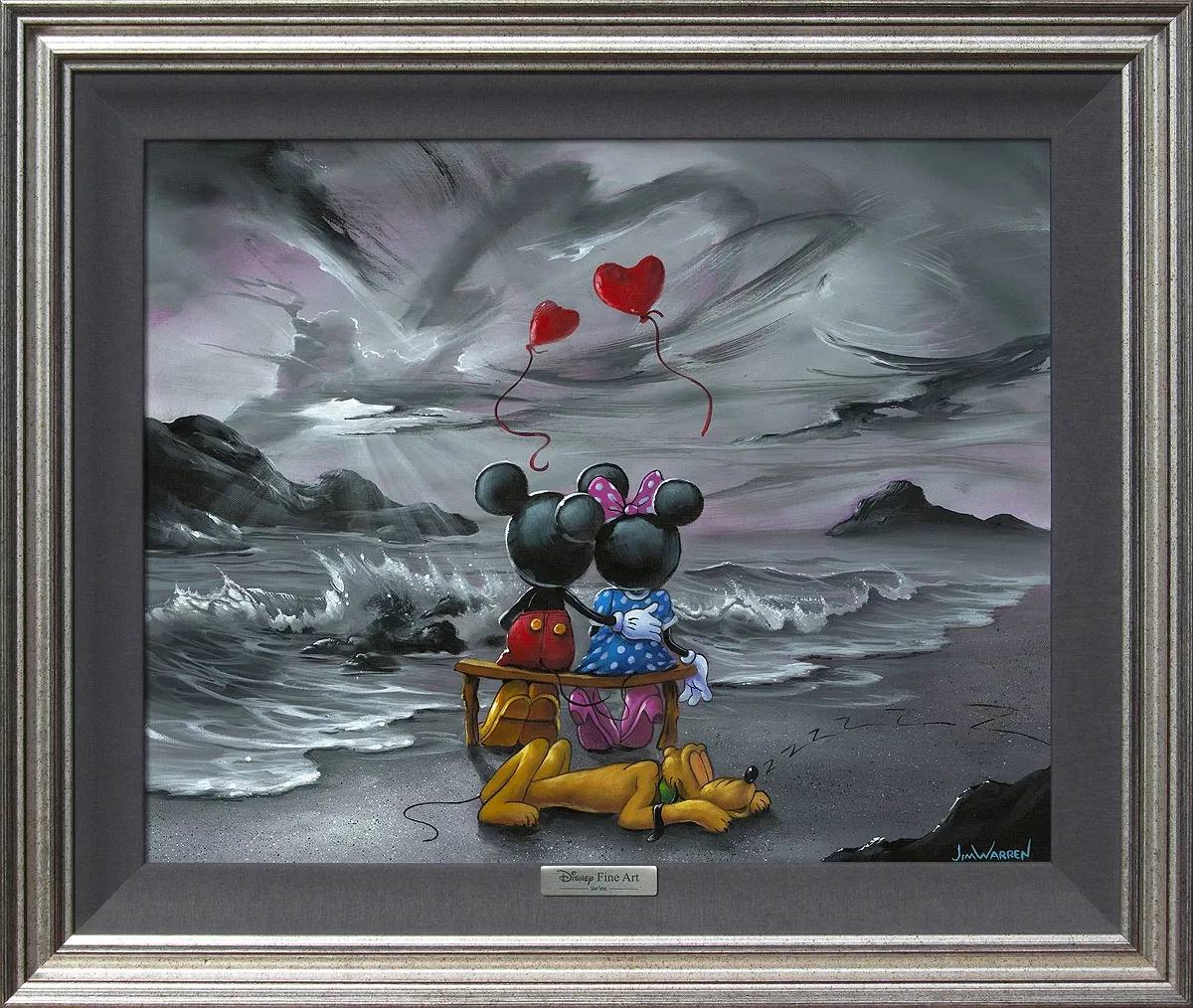Mickey and Minnie Forever Love by Jim Warren — Giclee On Canvas