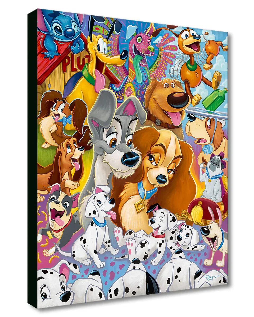 So Many Disney Dogs by Tim Rogerson — Gallery Wrapped Giclee On Canvas