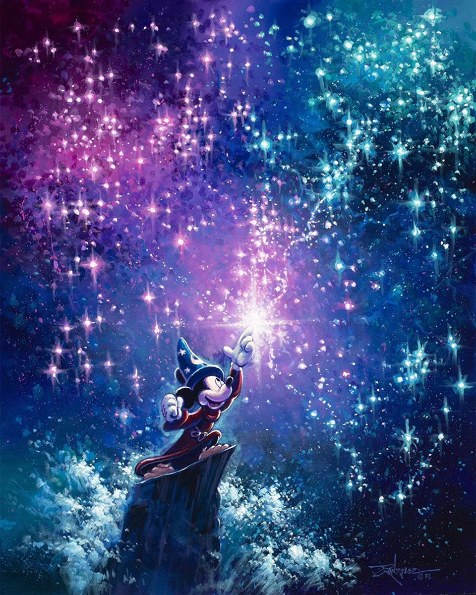Sorcerer Mickey by Rodel Gonzalez — Hand-Embellished Giclee on Canvas