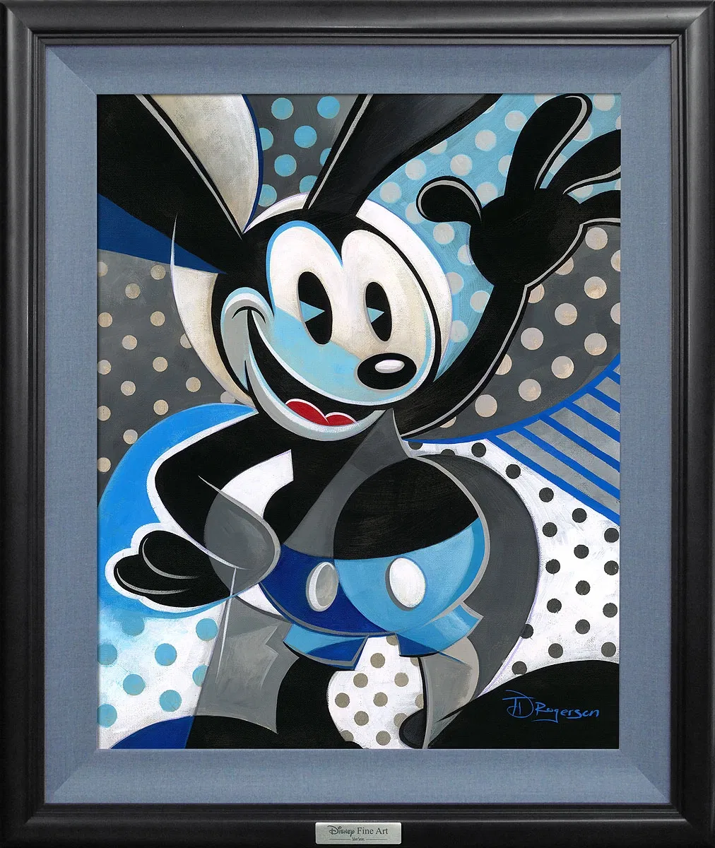 Oswald the Lucky Rabbit Framed by Tim Rogerson — Giclee On Canvas
