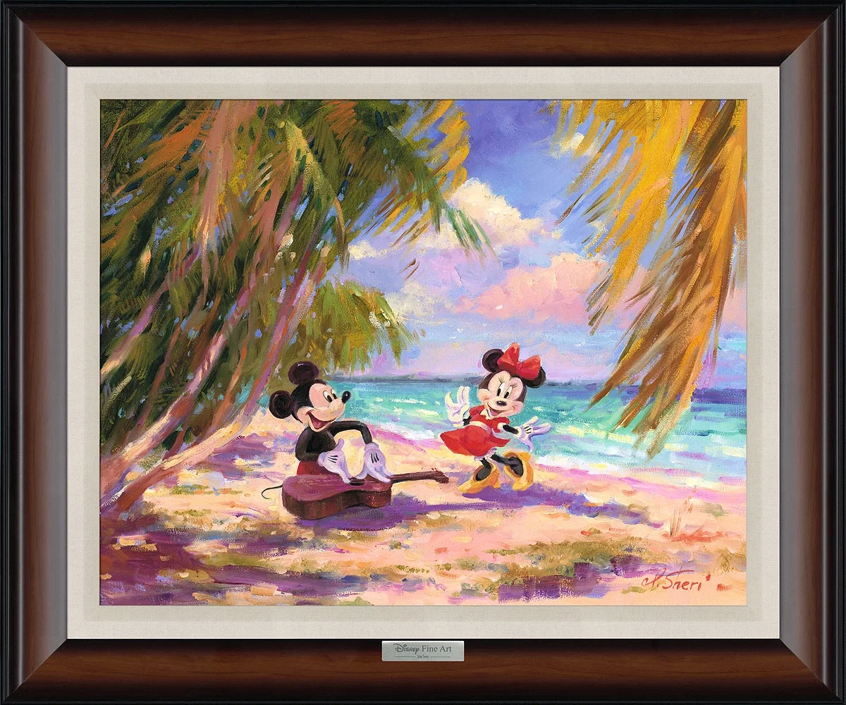 Palm Trees and Island Breeze Framed by Irene Sheri — Giclee On Canvas