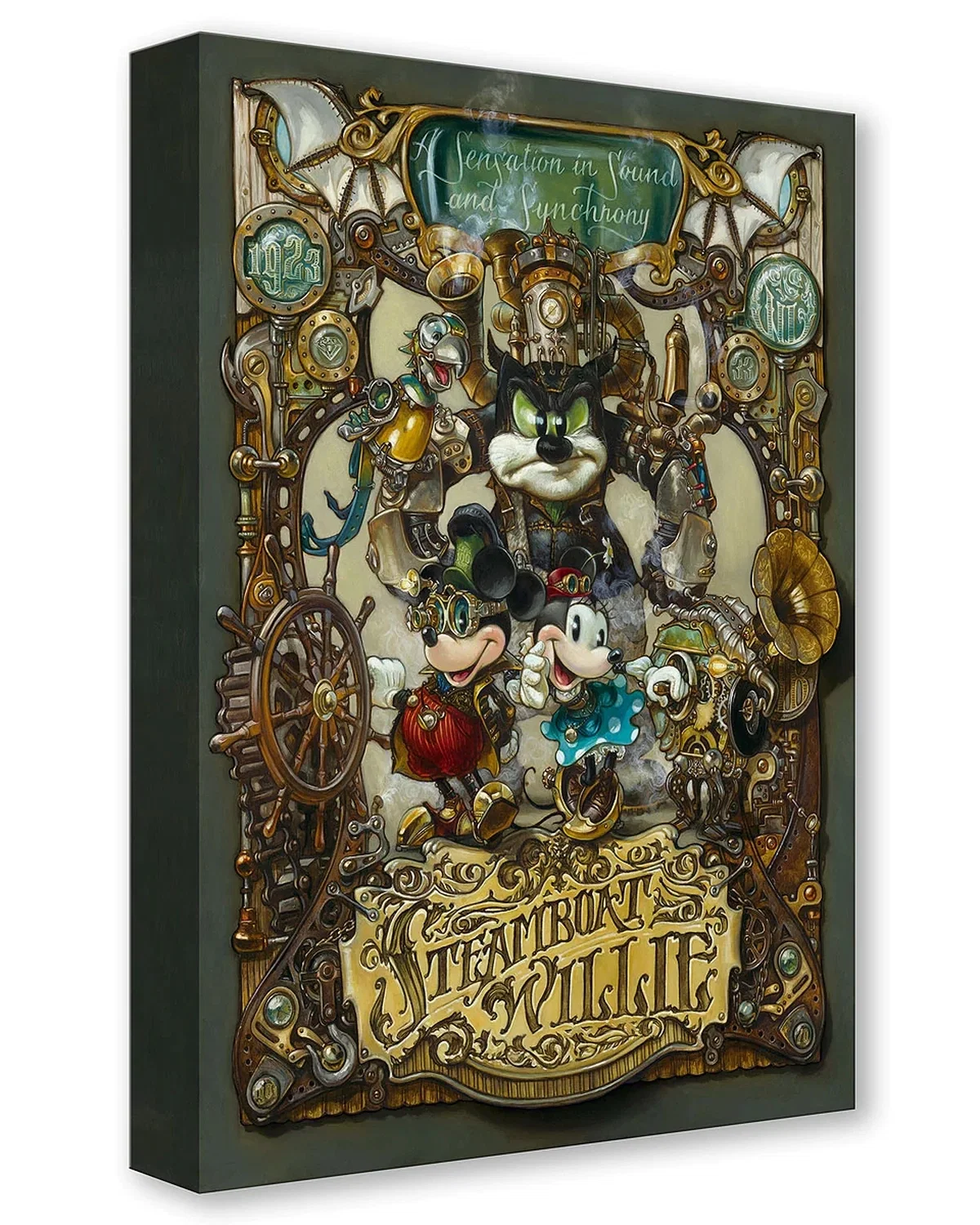 Steampunk Mickey and Me in 1923 by Heather Edwards — Gallery Wrapped Giclee On Canvas