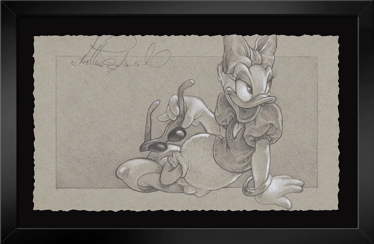 Not Gonna Stop Me Framed From Daisy Duck by Heather Edwards — Graphite Hand Deckled Giclee on Paper