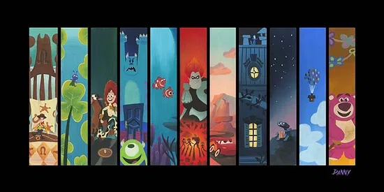 Daniel Arriaga - The Pixar Storyline Giclee on Canvas Petite Edition