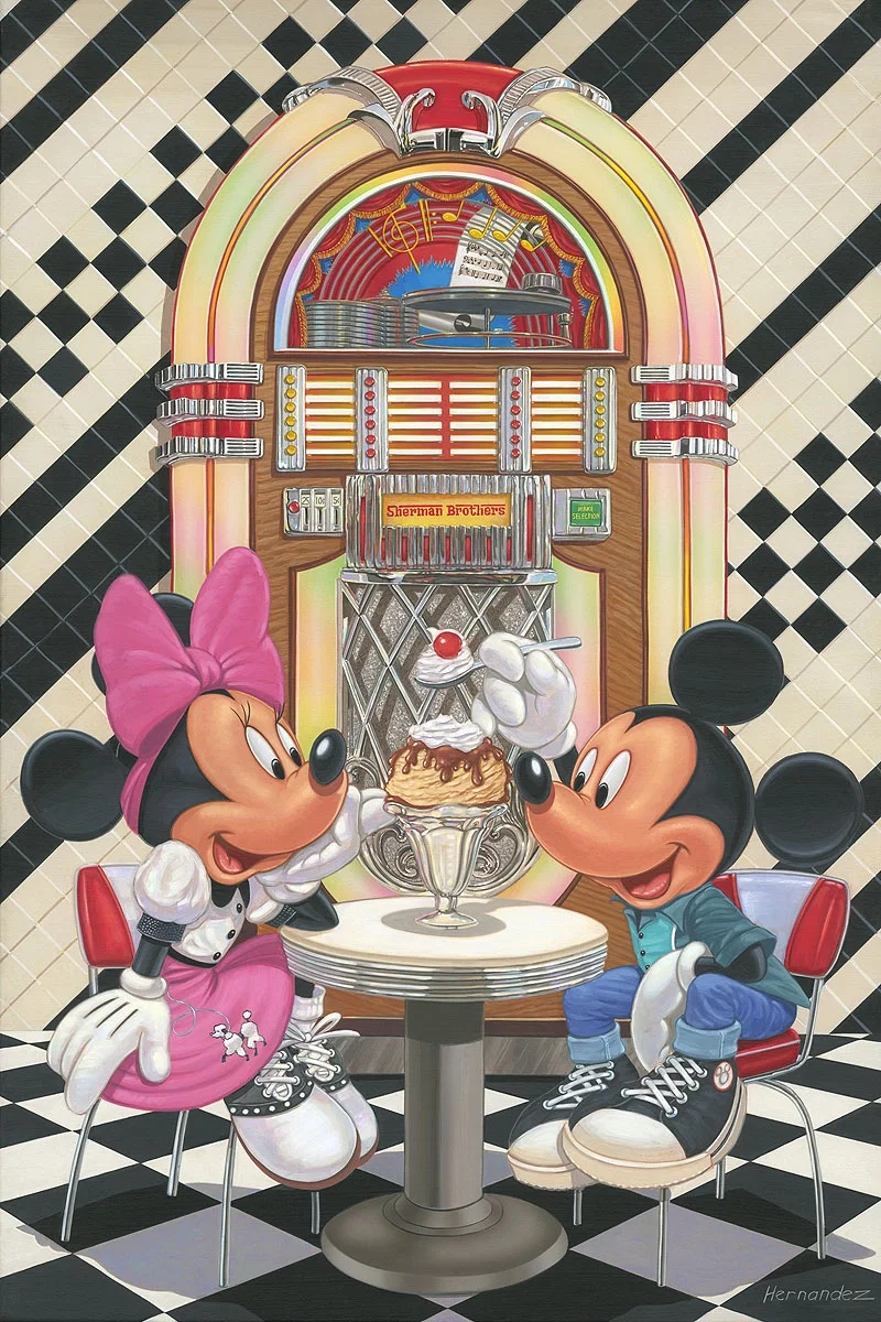Sundae for Two by Manuel Hernandez — Hand-Embellished Giclee on Canvas
