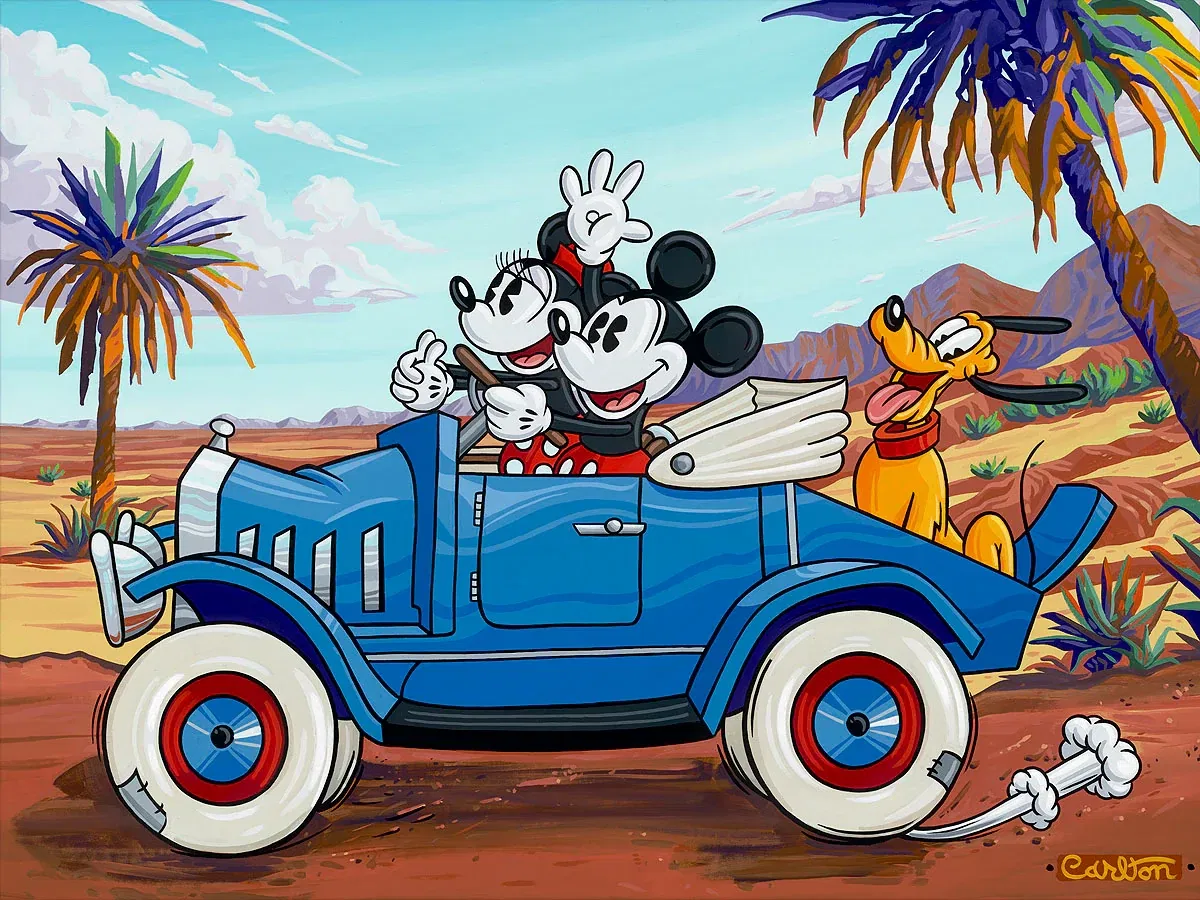 Sunday Drive by Trevor Carlton — Hand-Embellished Giclee on Canvas