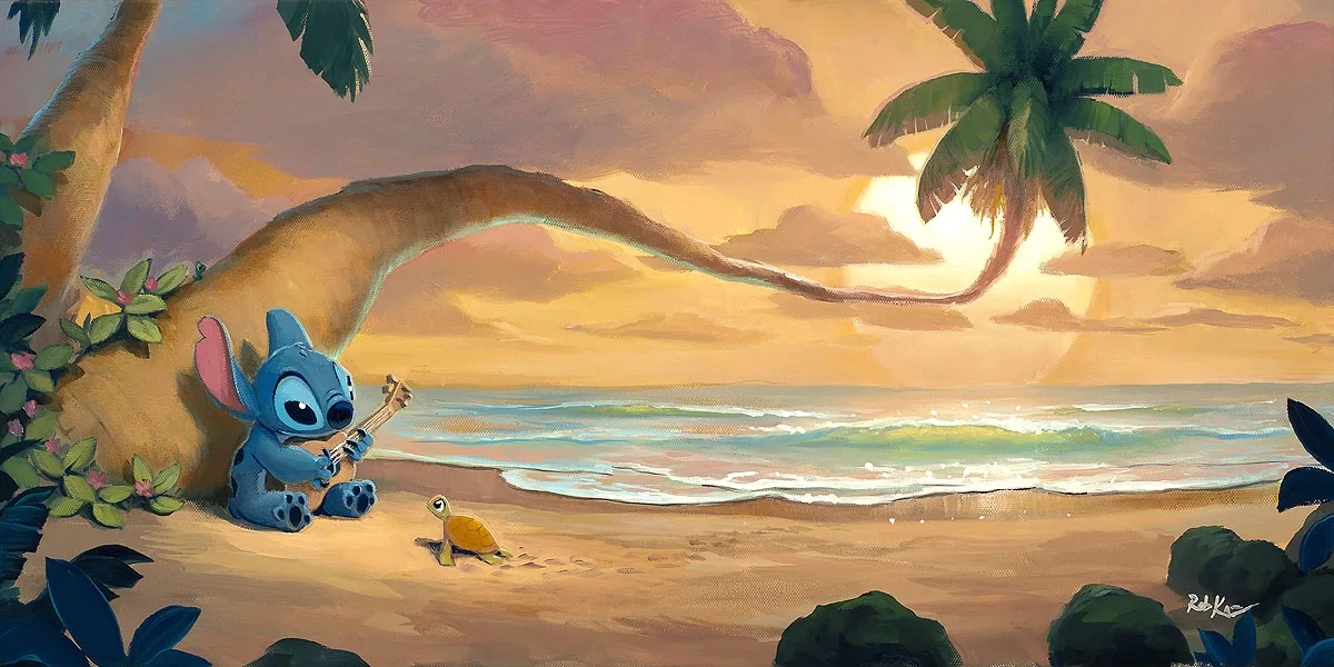 Sunset Serenade From Lilo and Stitch by Rob Kaz — Hand-Embellished Giclee on Canvas