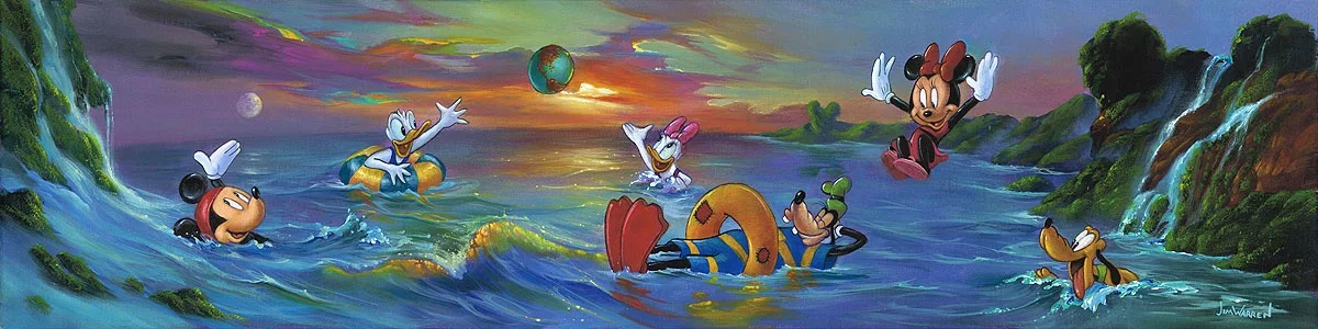 A Swim in the Sea by Jim Warren — Hand-Embellished Giclee on Canvas