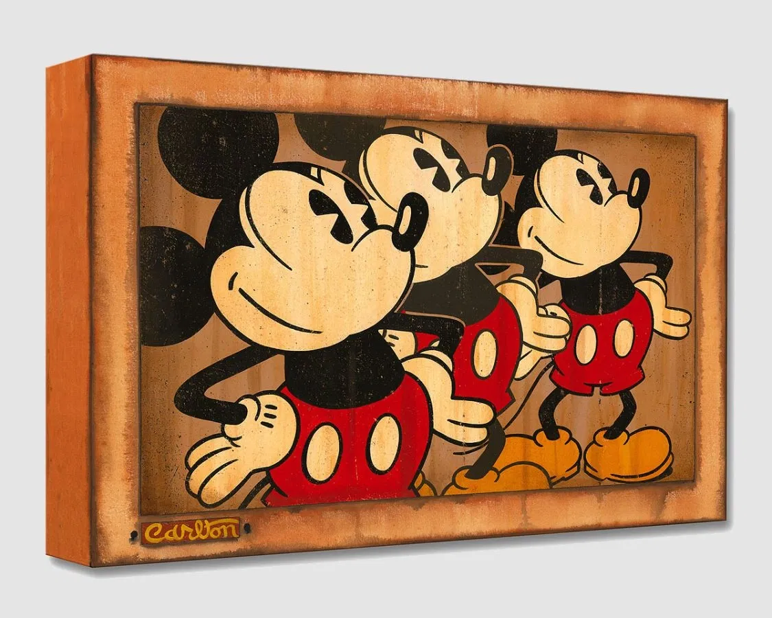 Three Vintage Mickeys by Trevor Carlton — Gallery Wrapped Giclee On Canvas