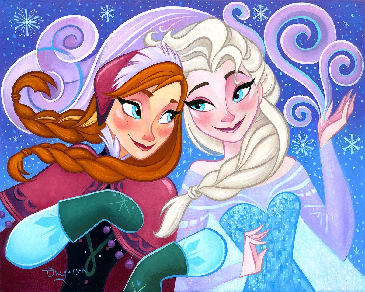 The Warmth of True Love Original From The Movie Frozen by Tim Rogerson — Original Oil on Canvas