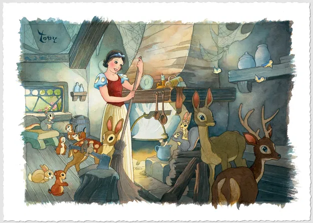 Toby Bluth - Tidying Up - From Disney Cinderella