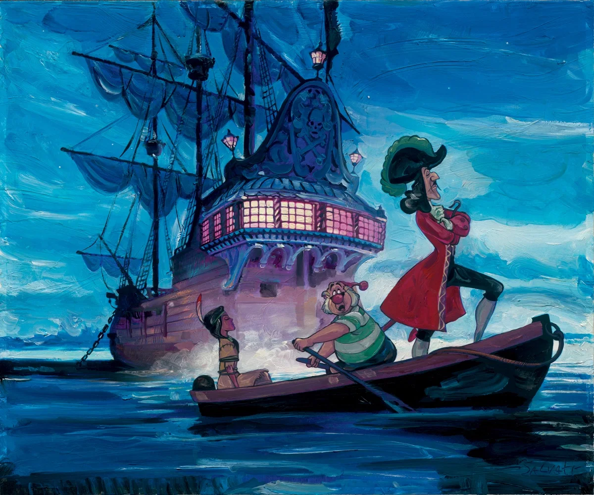Tiger Lilly And Hook - From Disney Pirates of the Caribbean by Jim Salvati — Giclee On Canvas