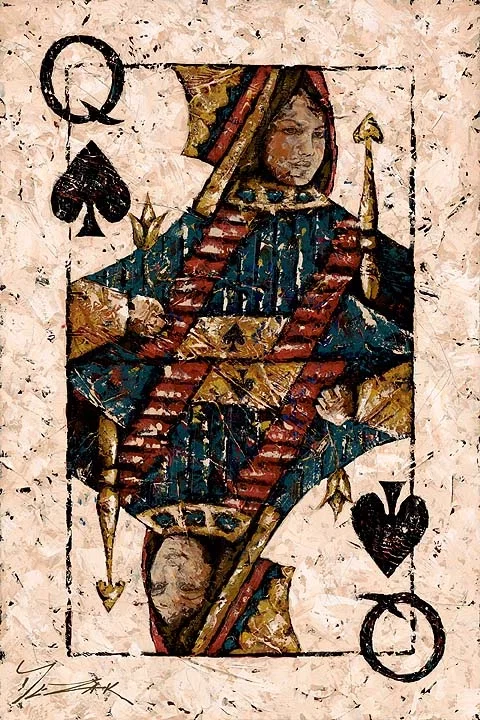 Queen of Spades by Trevor Mezak — Hand-Embellished Giclee on Canvas