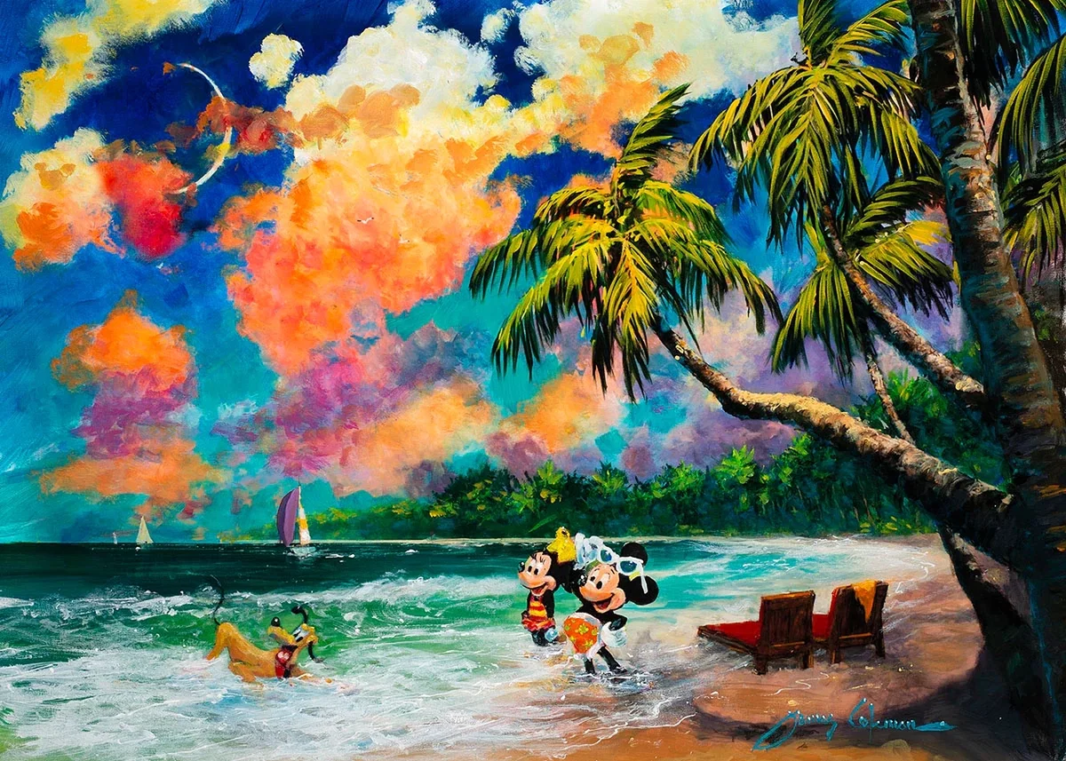 Together in Paradise by James Coleman — Hand-Embellished Giclee on Canvas