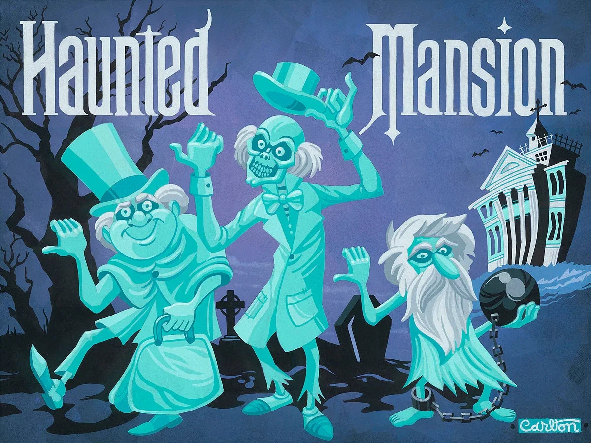 The Travelers From The Haunted Mansion by Trevor Carlton — Giclee On Canvas
