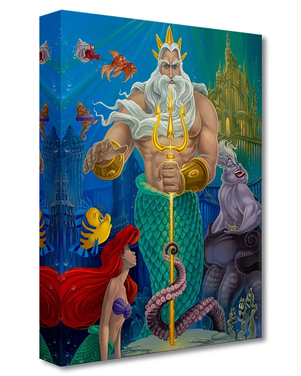 Triton's Kingdom From The Little Mermaid by Jared Franco — Gallery Wrapped Giclee On Canvas
