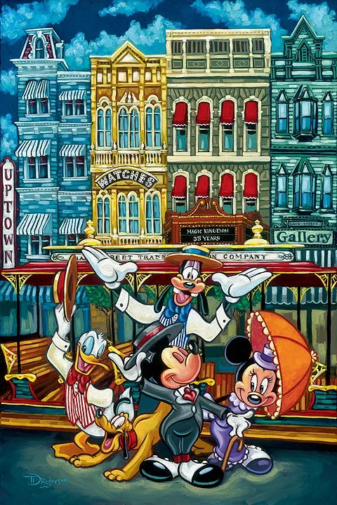 The Magic of Main Street by Tim Rogerson — Giclee On Canvas