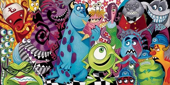 Tim Rogerson - The Scariest Little Monster H/E Giclee on Canvas Petite - From Disney Monsters Inc