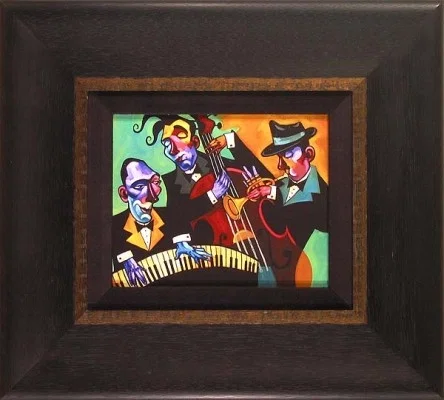 Three Black Ties Framed by Tim Rogerson — Giclee On Canvas