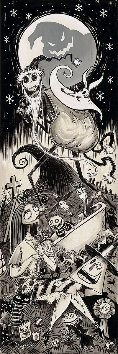 Twas the Nightmare Before Christmas by Tim Rogerson — Hand-Embellished Giclee on Canvas