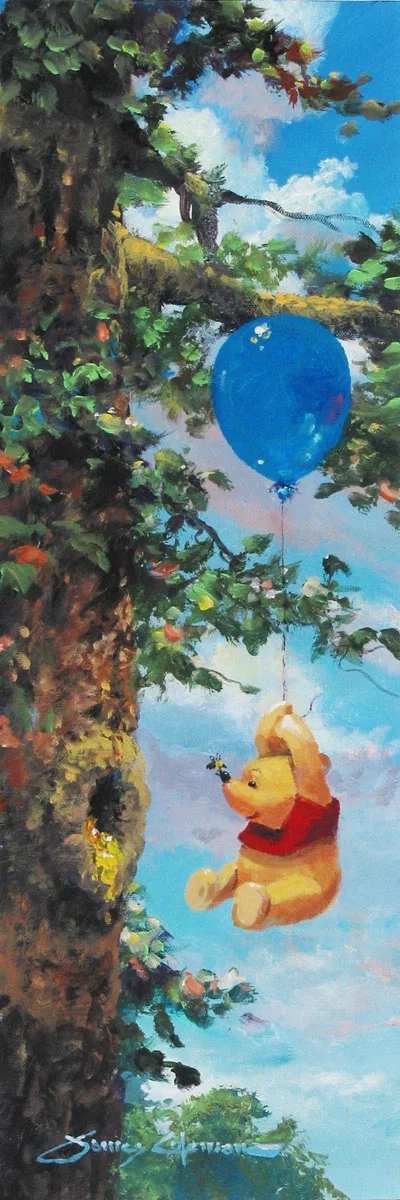 Up in the Air - From Disney Winnie the Pooh by James Coleman — Hand-Embellished Giclee on Canvas