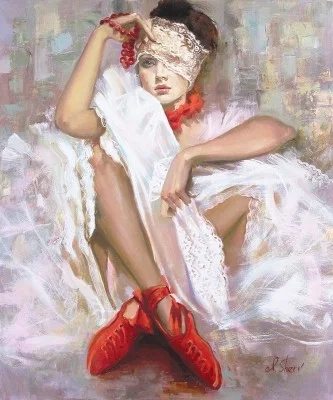 Vintage Lace by Irene Sheri — Hand-Embellished Giclee on Canvas