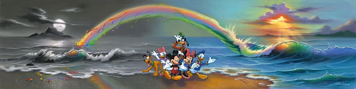 Walts Wonderful World of Color Premier Edition Hand Embellished By Jim Warren by Jim Warren — Giclee On Canvas