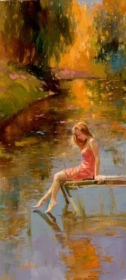 Warm Reflections by Irene Sheri — Hand-Embellished Giclee on Canvas