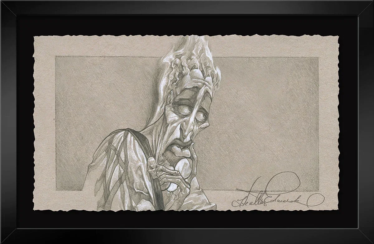 Everybody's Got a Weakness Framed From Aladdin by Heather Edwards — Graphite Hand Deckled Giclee on Paper