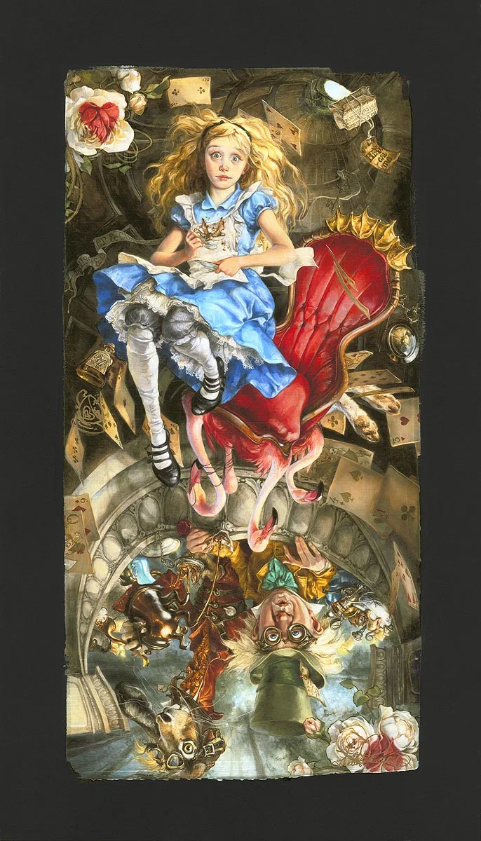We're All Mad Here Hand Remarque From Alice in Wonderland by Heather Edwards