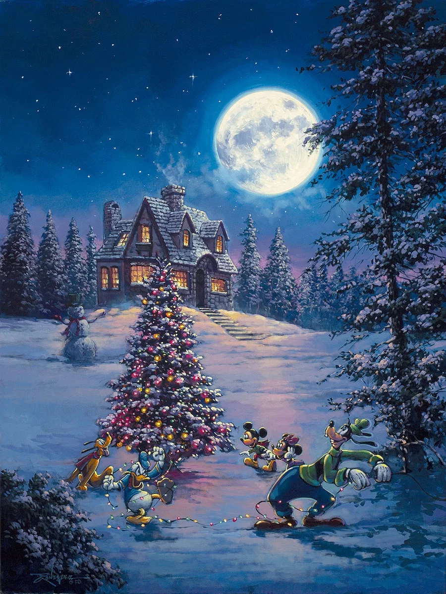 Winter Lights Gallery Wrapped by Rodel Gonzalez — Hand-Embellished Giclee on Canvas