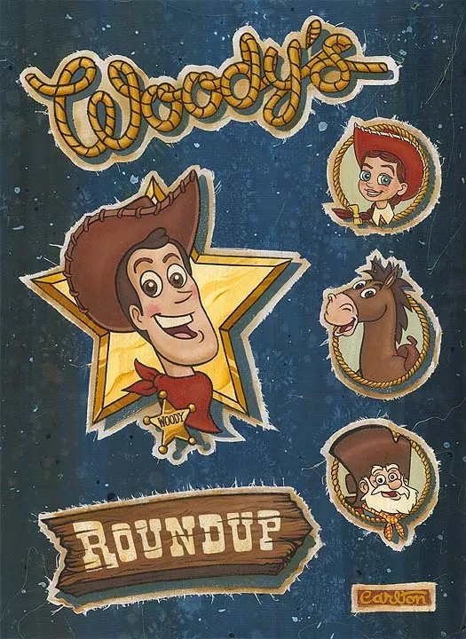 Woody's Roundup - Toy Story 2 Giclee On Hand-Textured Canvas by Trevor Carlton