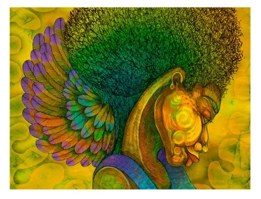 AFRO ANGEL 2 by Charles Bibbs — Giclee On Paper