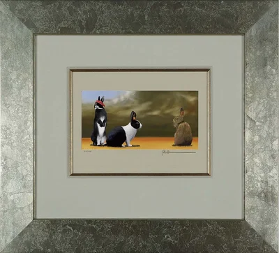 See No Evil, Hear No Evil, Speak No Evil - Hares Framed by Robert Deyber