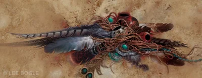 Feathers Beads And Pots by Lee Bogle