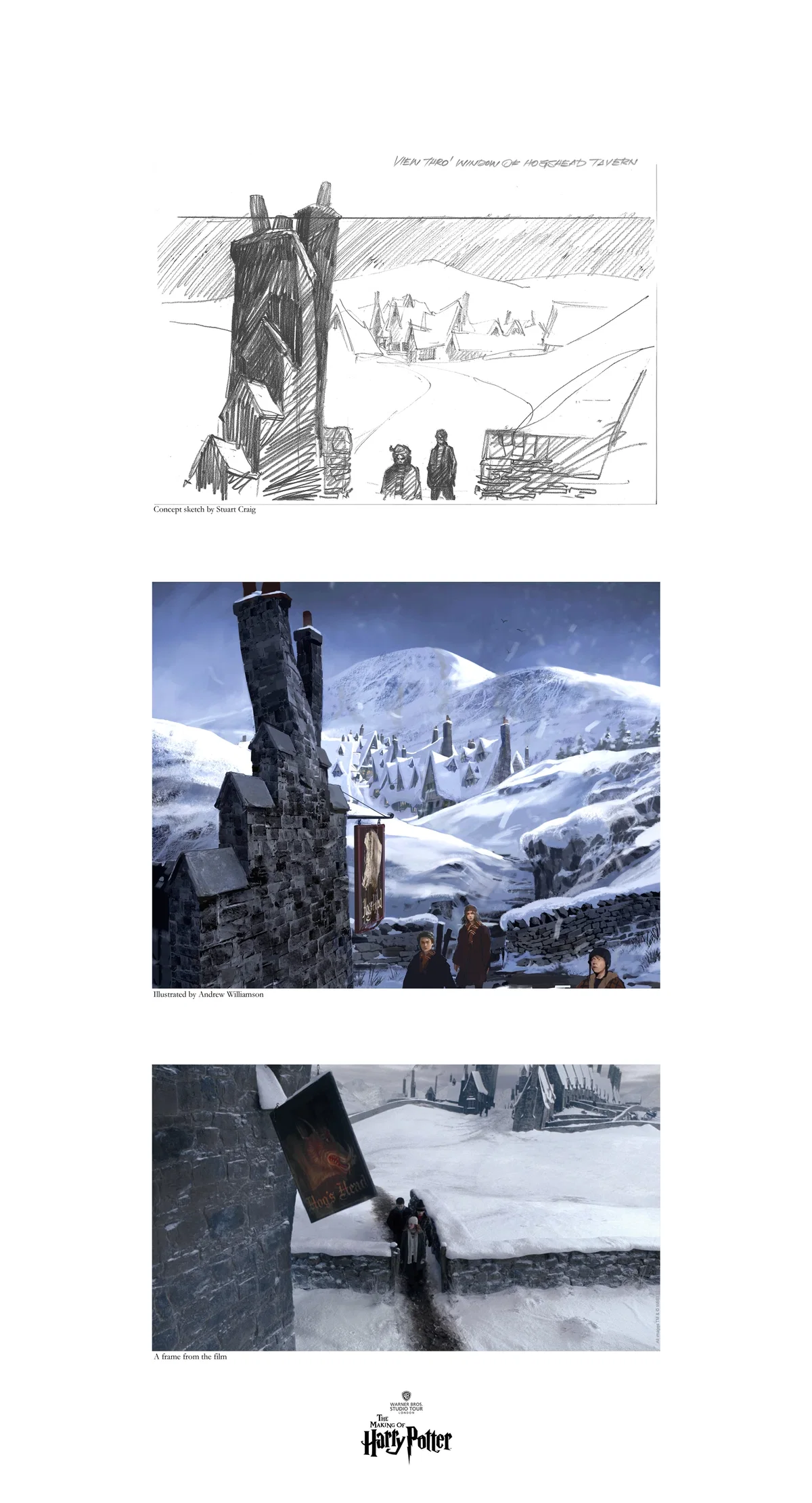 Creating Hogsmeade Triptychs by Stuart Craig — Giclee On Paper