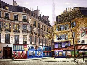 Liudmila Kondakova-Eiffel Tower at Dawn Deluxe