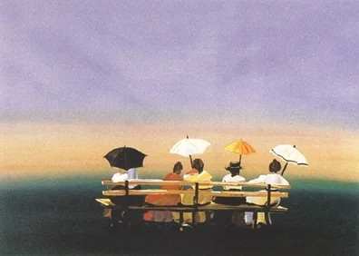 Rusticators Watching the Sunset by Sally Caldwell Fisher