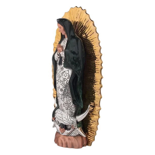 Silver Virgin of Guadalupe Gold Solar Rays