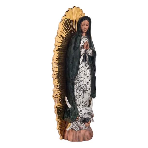 Silver Virgin of Guadalupe Gold Solar Rays