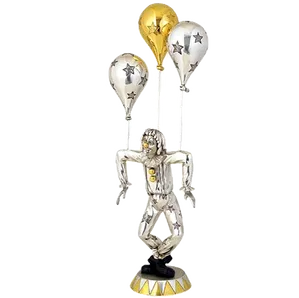Dargenta - Silver Clown Statue Golden Balloon