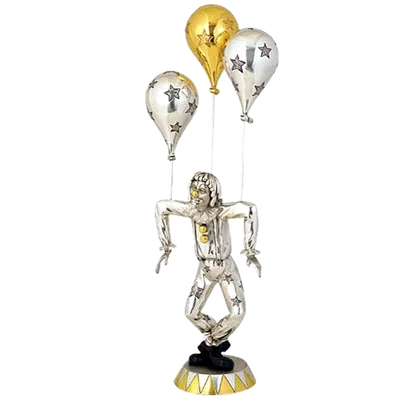 Dargenta - Silver Clown Statue Golden Balloon