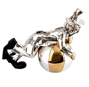 Dargenta - Silver Clown Statue On A Ball