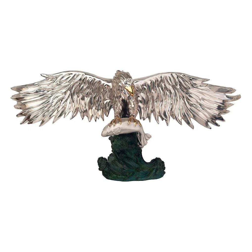 Fishing Bald Eagle Statue