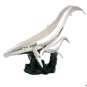 Dargenta - Silver Whale & Calf Statue